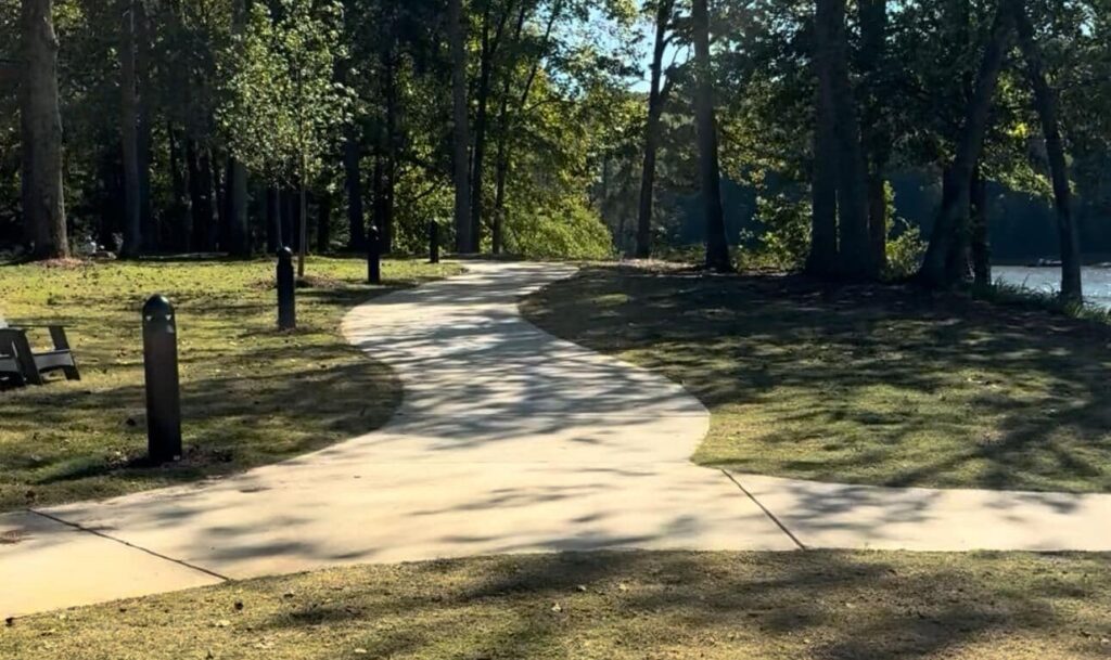 paved walking path at a park